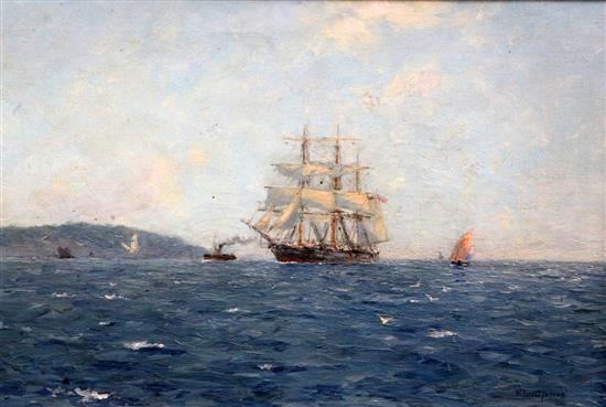 William Ayerst Ingram (1855–1913) Shipping off the coast 13.5 x 21.5in.